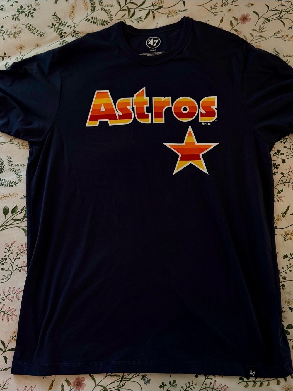 47 Brand Astros Navy Tee with Retro Logo